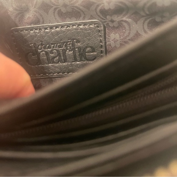 Charming Charlie Multi pocket Black and White Checkered Cross Body Bag - Picture 4 of 5